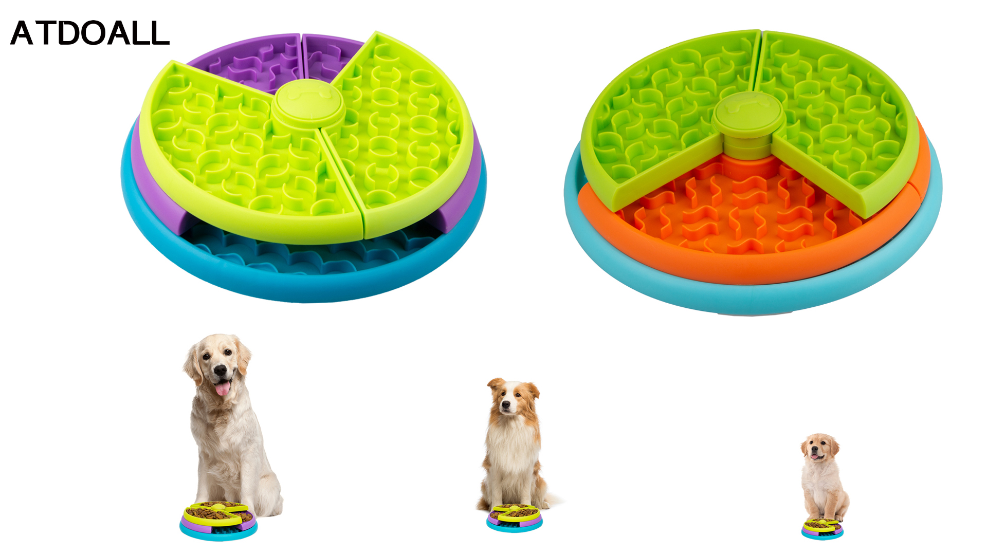 Slow Feeder Dog Bowl 3 Levels, Reduces Boredom and Anxiety, Non